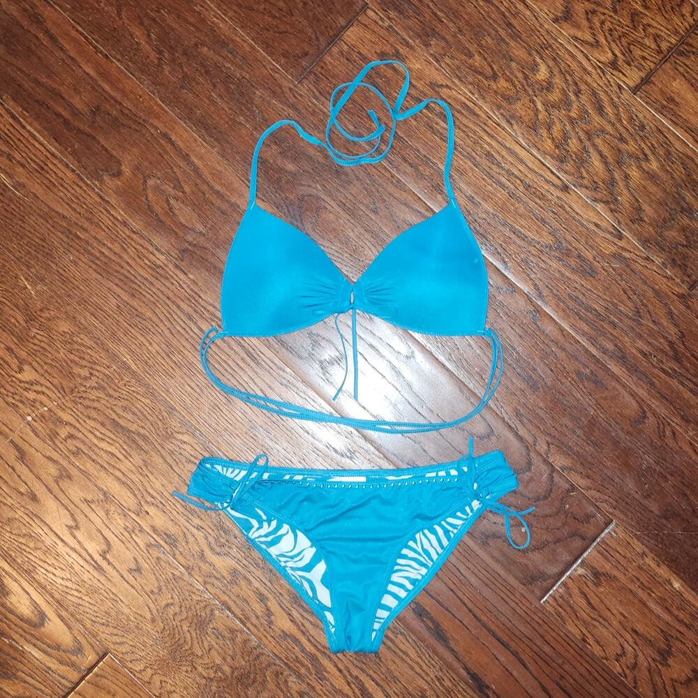 Body Glove Bikini Set – Small – Teal – String Tie – EUC – Deadstock Era